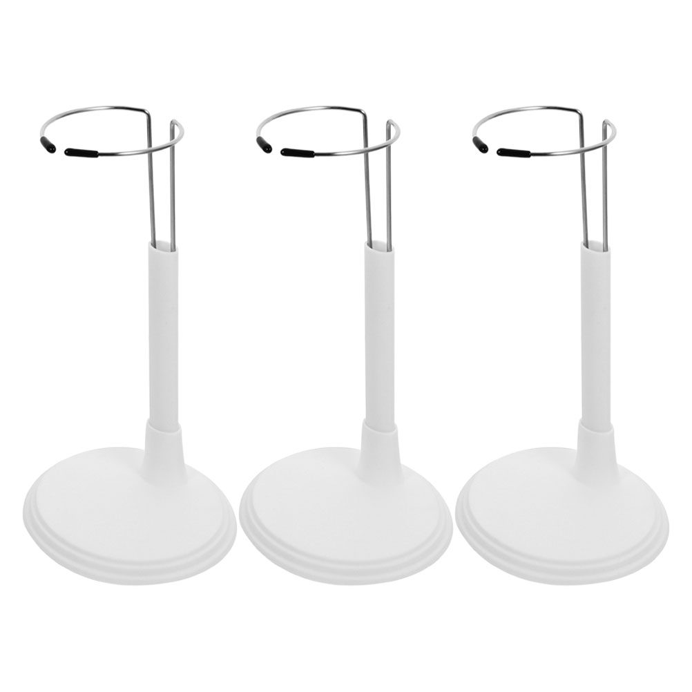 Action Figure Stand - 3Pcs Stand Display Plastik Putih yang