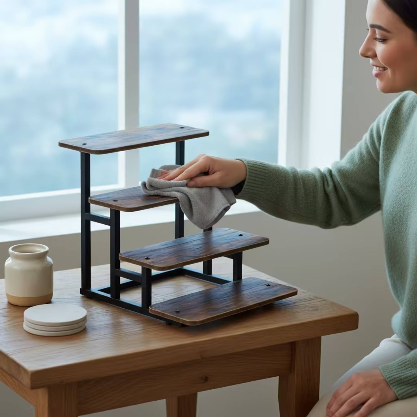 Rak Kue 4 Tingkat untuk Meja,  - Display Risers Set ulasan dan harga
