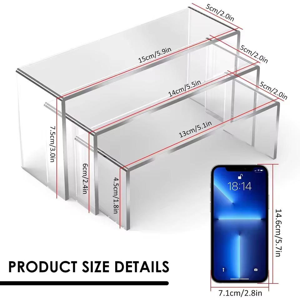 3/6/9/12 Buah Rak Display Akri - Display Risers Set ulasan dan harga