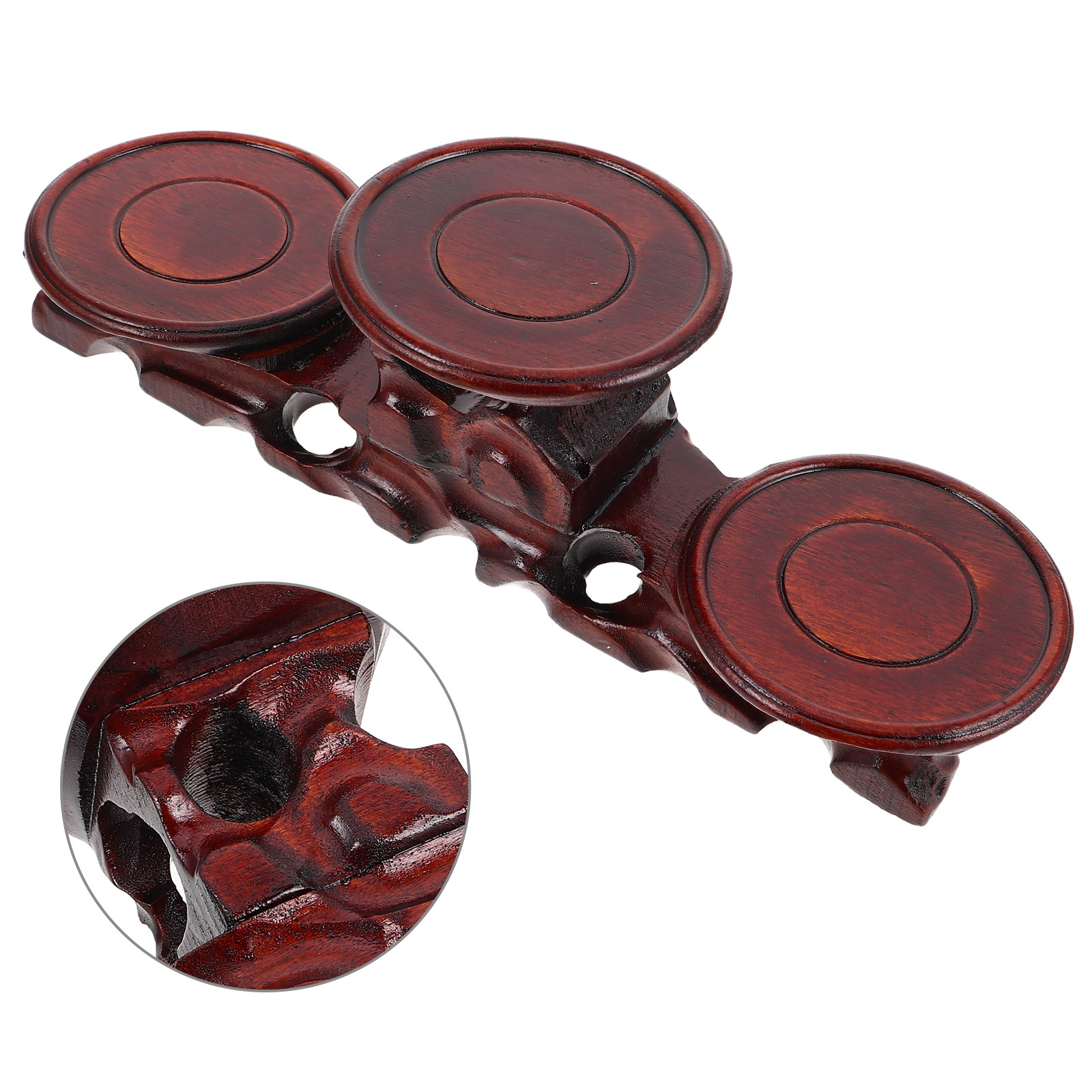 Alas Pajangan Bundar Kayu Soli - Display Risers Set ulasan dan harga